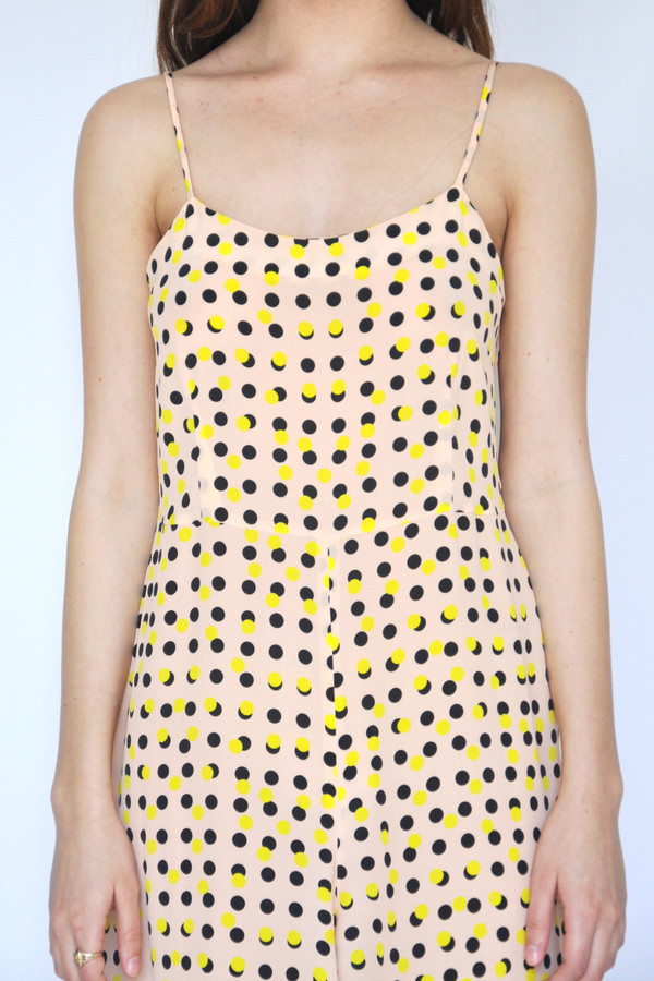 Dusen Dusen Peach Double Dot Culotte Romper Dusen Dusen Peach Double Dot Culotte Romper