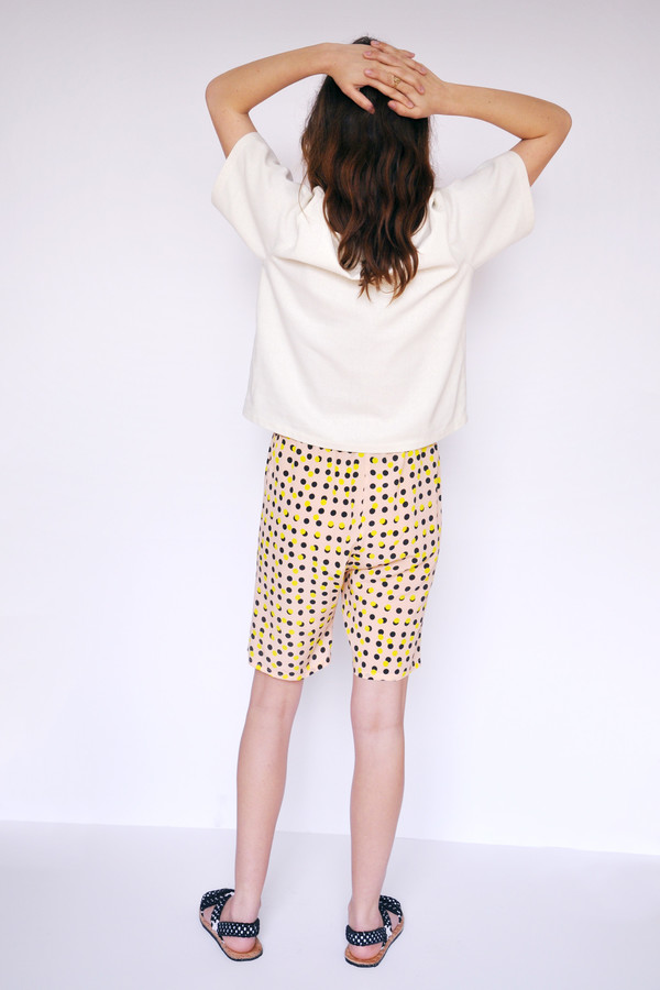 Dusen Dusen Peach Double Dot Elastic Waist Shorts Dusen Dusen Peach Double Dot Elastic Waist Shorts