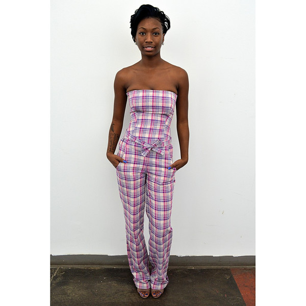 Laurianda Linen Plaid Jumpsuit Laurianda Linen Plaid Jumpsuit