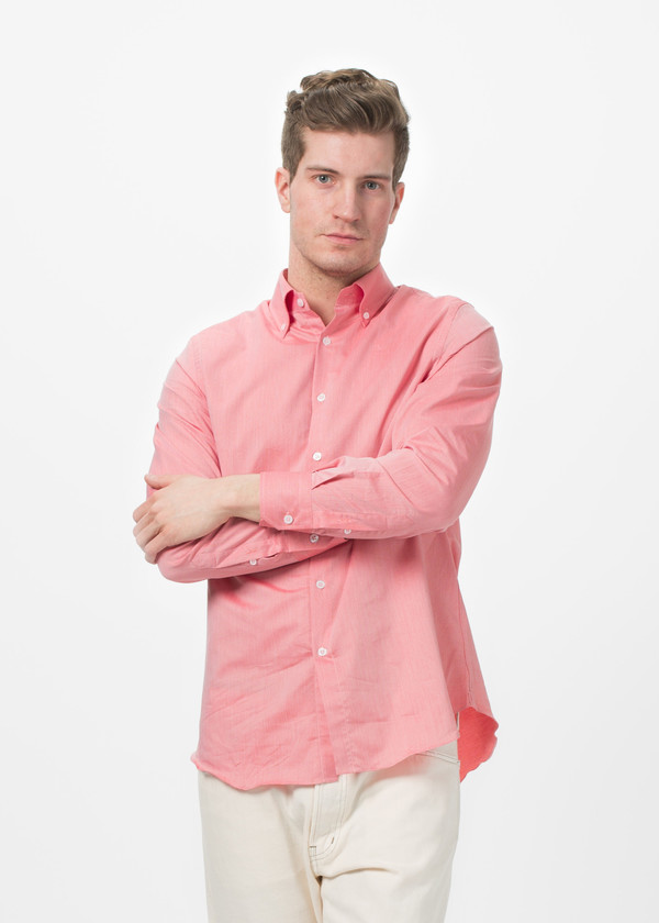 Shockoe Men's Shockoe Micro Check Button Down - Salmon Pink Shockoe Men's Shockoe Micro Check Button Down - Salmon Pink