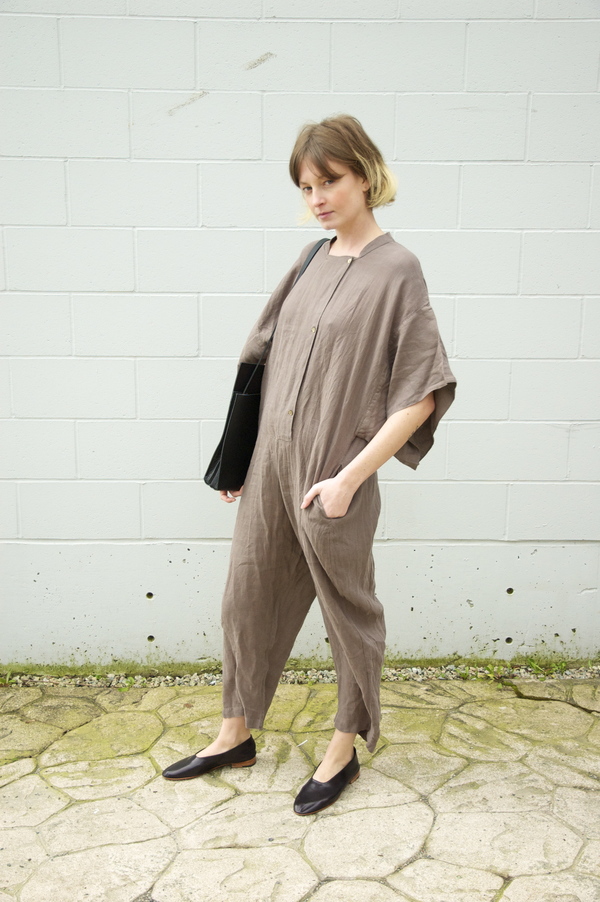 Black Crane Linen Jump Suit Black Crane Linen Jump Suit