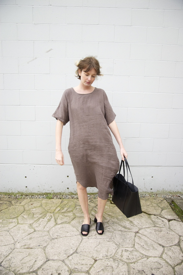 Black Crane Linen Long Dress Black Crane Linen Long Dress