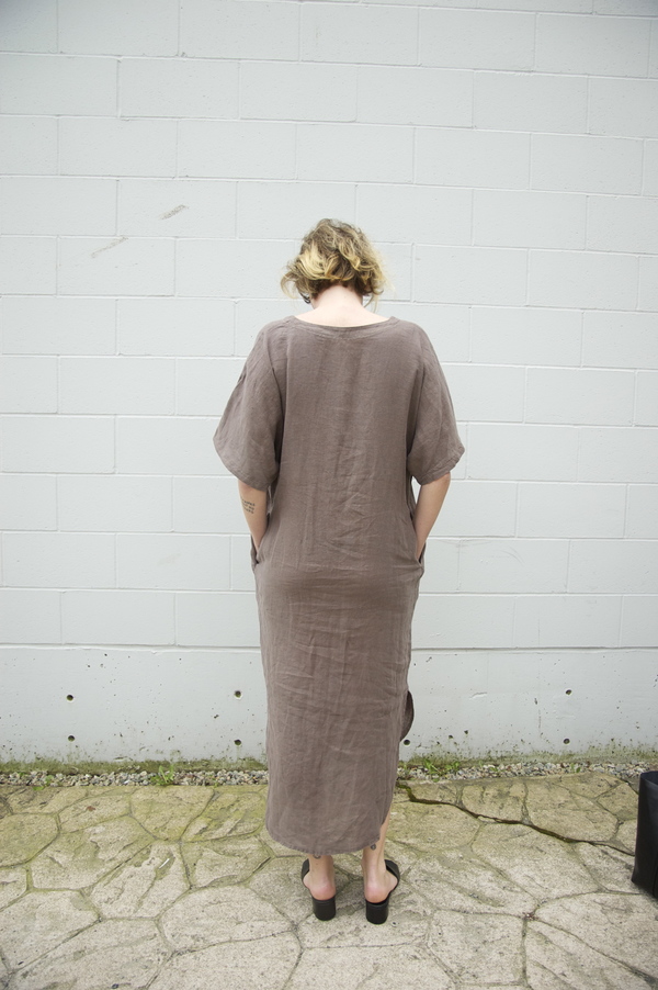 Black Crane Linen Long Dress Black Crane Linen Long Dress