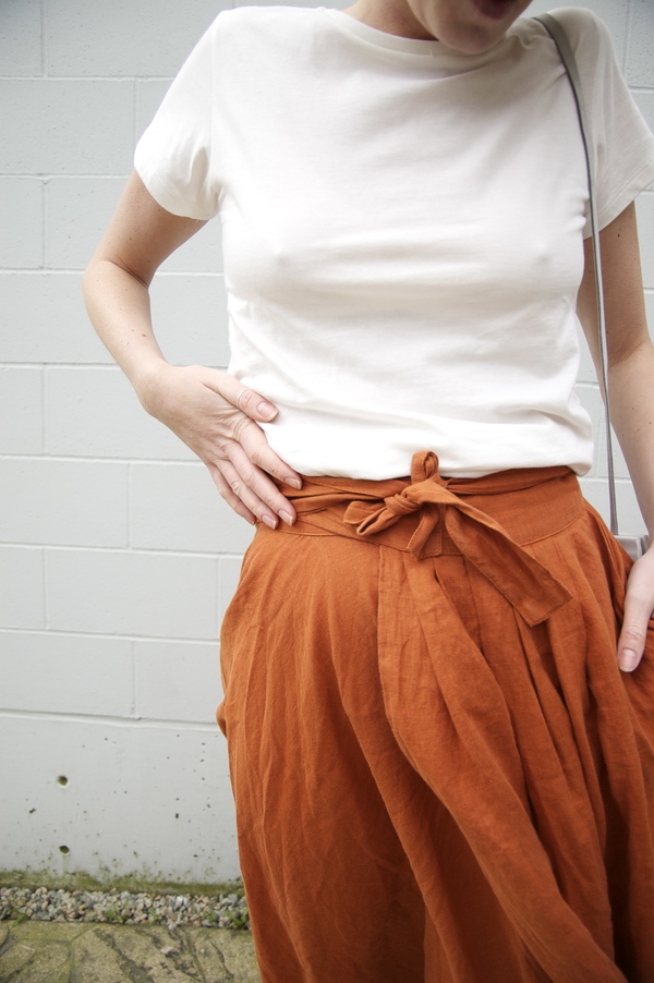 Black Crane Linen Wrap Skirt Black Crane Linen Wrap Skirt