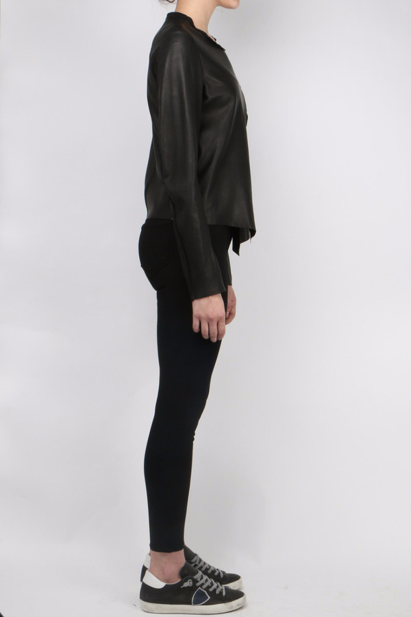 Salvatore Santoro Black Zip Up Leather Jacket Salvatore Santoro Black Zip Up Leather Jacket