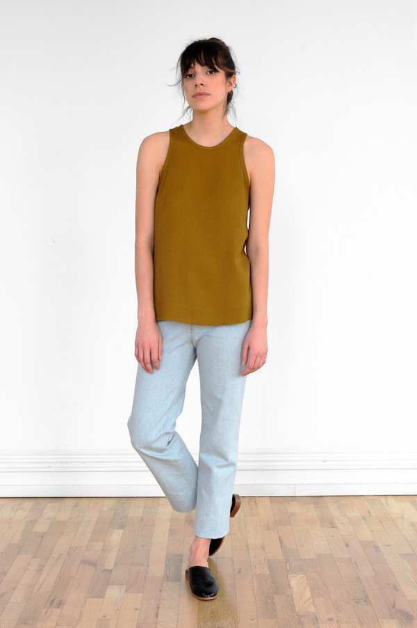 Waltz Racer Top in Golden Olive Waltz Racer Top in Golden Olive