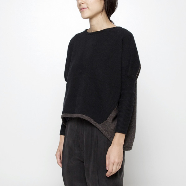7115 by Szeki Cocoon Sweater FW15 - Black/Brown 7115 by Szeki Cocoon Sweater FW15 - Black/Brown