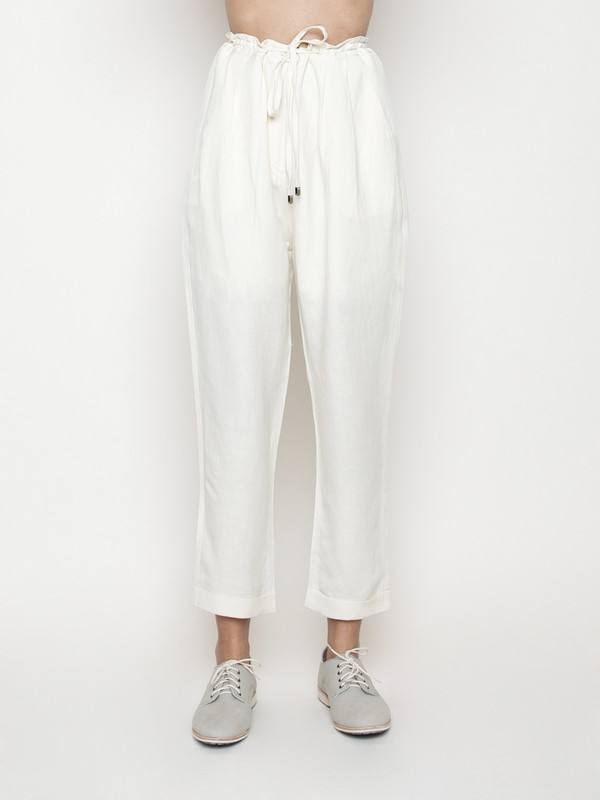 7115 by Szeki Drawstring Relaxed Pant- Cream SS16 7115 by Szeki Drawstring Relaxed Pant- Cream SS16