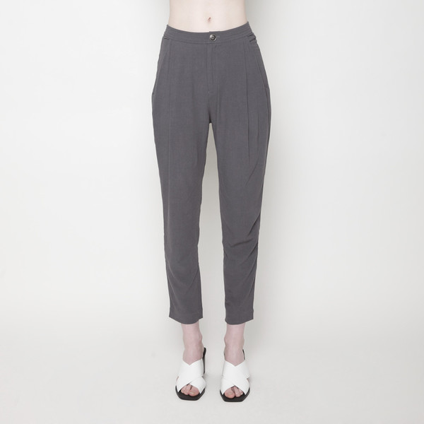 7115 by Szeki Signature Linen Gathered Trouser - Gray 7115 by Szeki Signature Linen Gathered Trouser - Gray