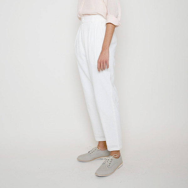 7115 by Szeki High Waisted Trouser- White SS16 7115 by Szeki High Waisted Trouser- White SS16