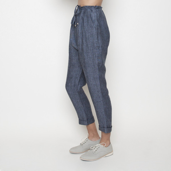 7115 by Szeki Linen Drawstring Pant R16- Blue 7115 by Szeki Linen Drawstring Pant R16- Blue