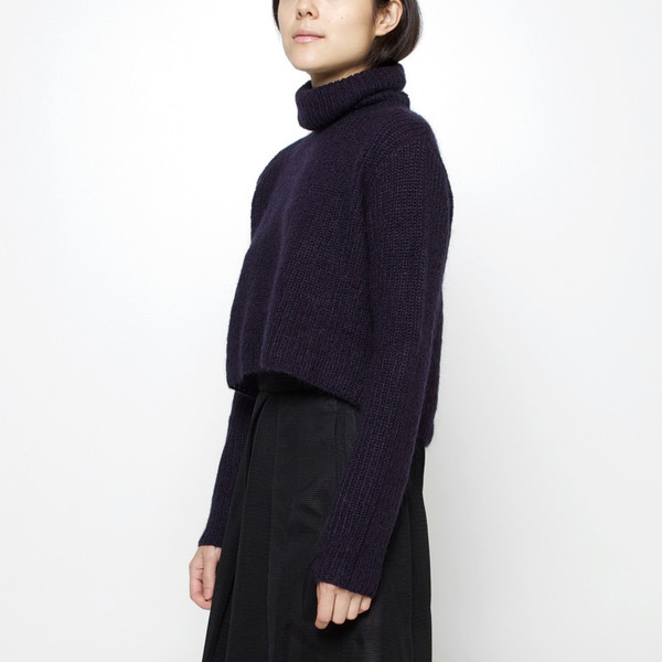 Mohair Turtleneck Cropped Sweater FW15 - Indigo Mohair Turtleneck Cropped Sweater FW15 - Indigo