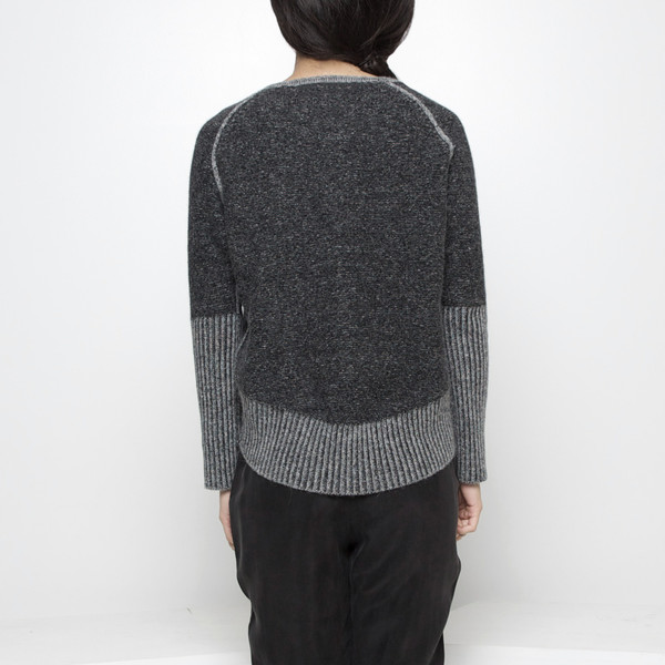 7115 by Szeki Reversible Cropped Sweater FW15 - Grey/Charcoal 7115 by Szeki Reversible Cropped Sweater FW15 - Grey/Charcoal