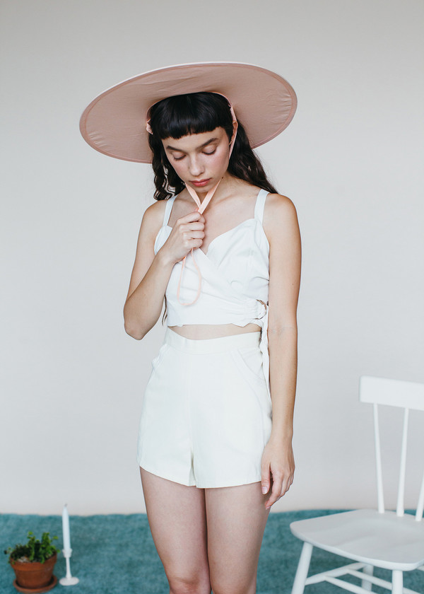 Samantha Pleet Curtain Blouse - Ivory Samantha Pleet Curtain Blouse - Ivory