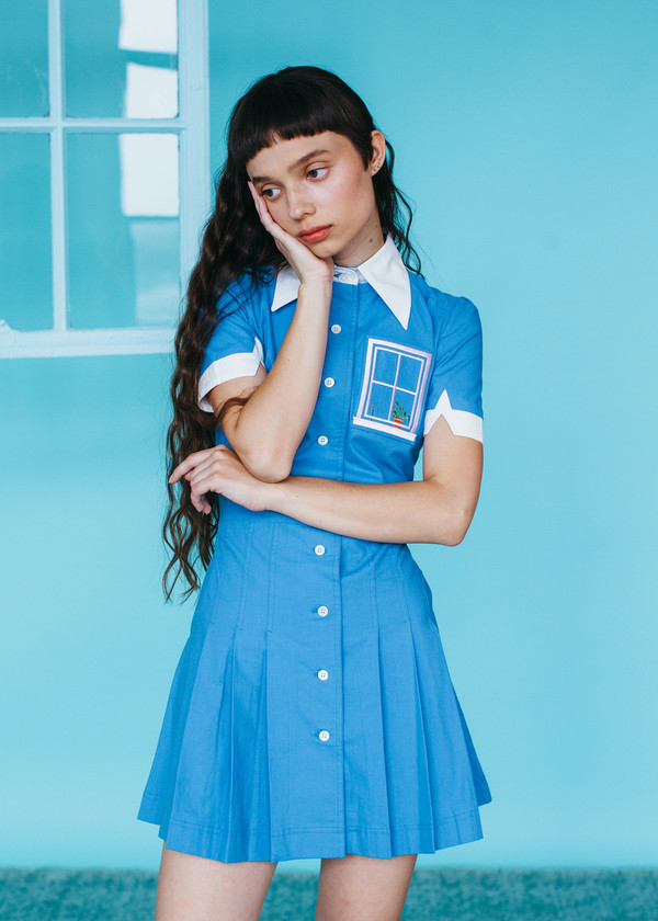 Samantha Pleet Window Dress - Blue Samantha Pleet Window Dress - Blue