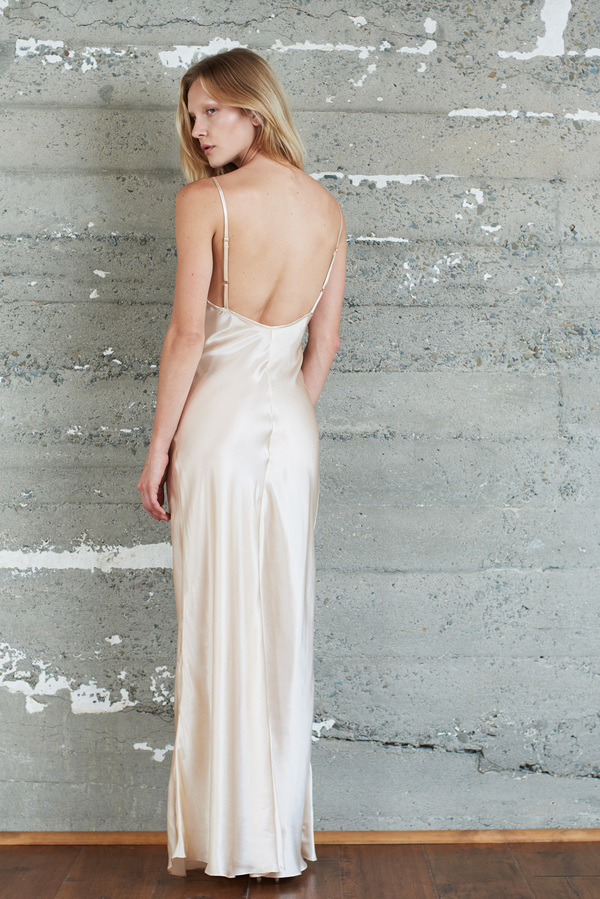 Kamperett Rosalind Silk Charmeuse Slip Dress | Champagne Kamperett Rosalind Silk Charmeuse Slip Dress | Champagne