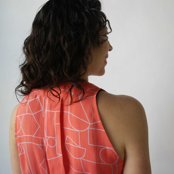 Dusen Dusen Romper in Blockhead Red Print Dusen Dusen Romper in Blockhead Red Print