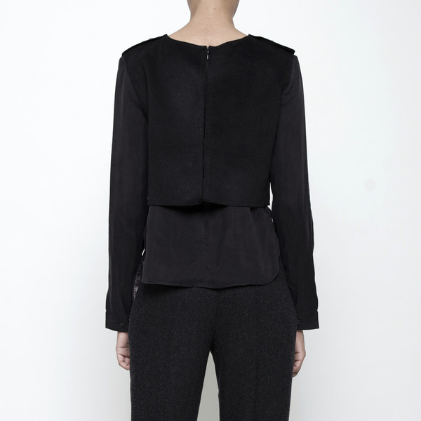 7115 by Szeki Wool Vest Long Sleeve Top FW15 - Black 7115 by Szeki Wool Vest Long Sleeve Top FW15 - Black