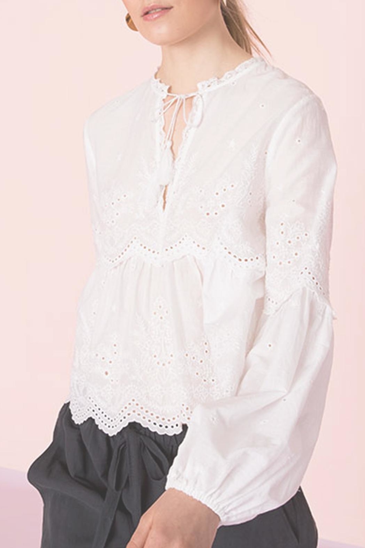 Ulla Johnson cotton long sleeve eyelet 