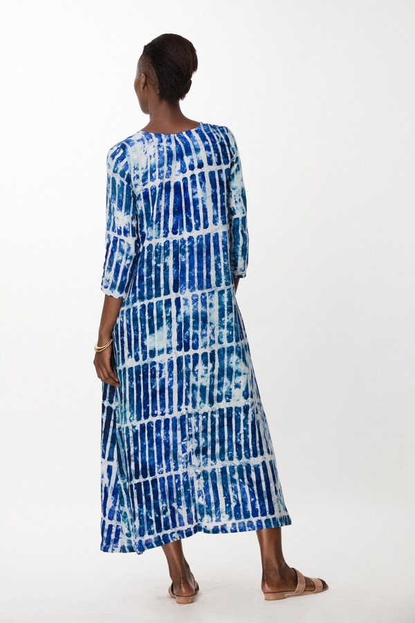 Osei-Duro Nima Long Dress in Marine Chalk Osei-Duro Nima Long Dress in Marine Chalk