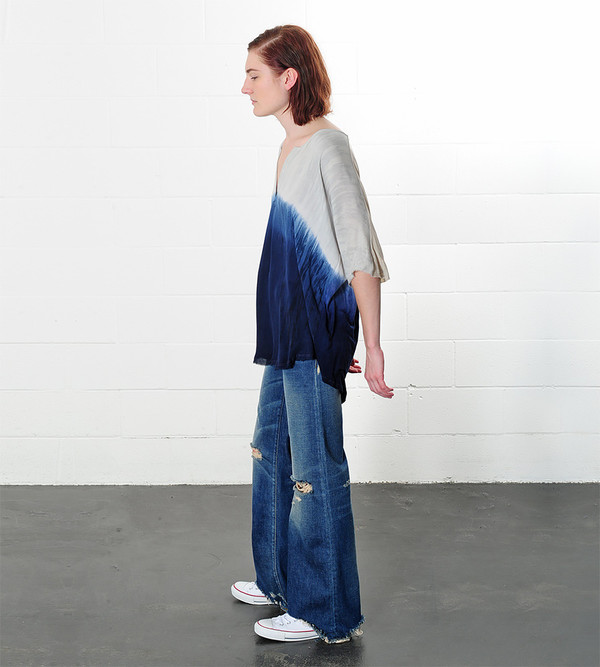 Raquel Allegra Blue Tie-Dye Tunic Top Raquel Allegra Blue Tie-Dye Tunic Top