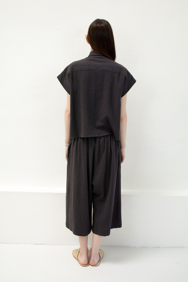 Micaela Greg Black Pieced Sleeve Button Up Micaela Greg Black Pieced Sleeve Button Up