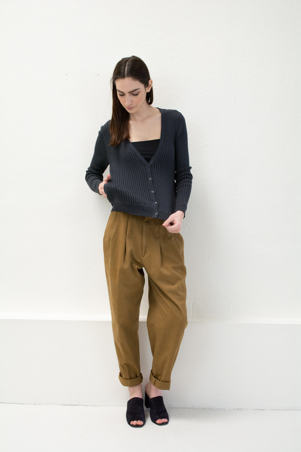 Micaela Greg Black Rib Cardigan Micaela Greg Black Rib Cardigan