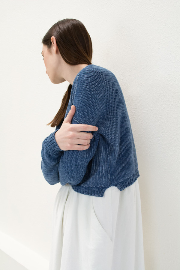 Micaela Greg Indigo Crop Sweater Micaela Greg Indigo Crop Sweater