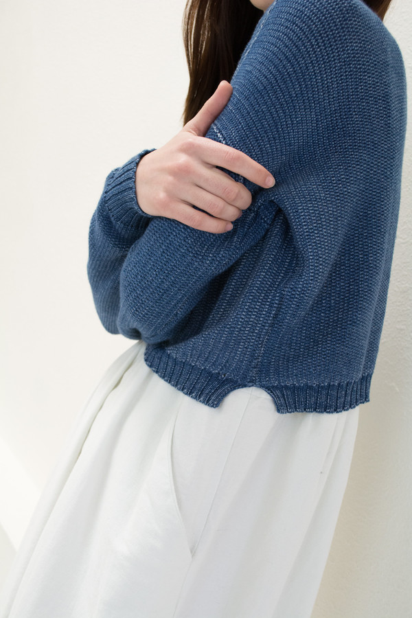 Micaela Greg Indigo Crop Sweater Micaela Greg Indigo Crop Sweater