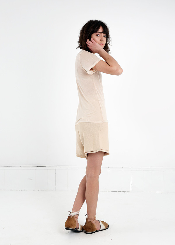 Baserange Nude Cupro Tee Shirt Baserange Nude Cupro Tee Shirt