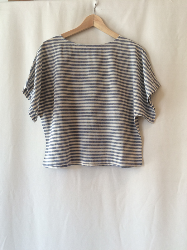 Black Crane Linen Square Top Black Crane Linen Square Top