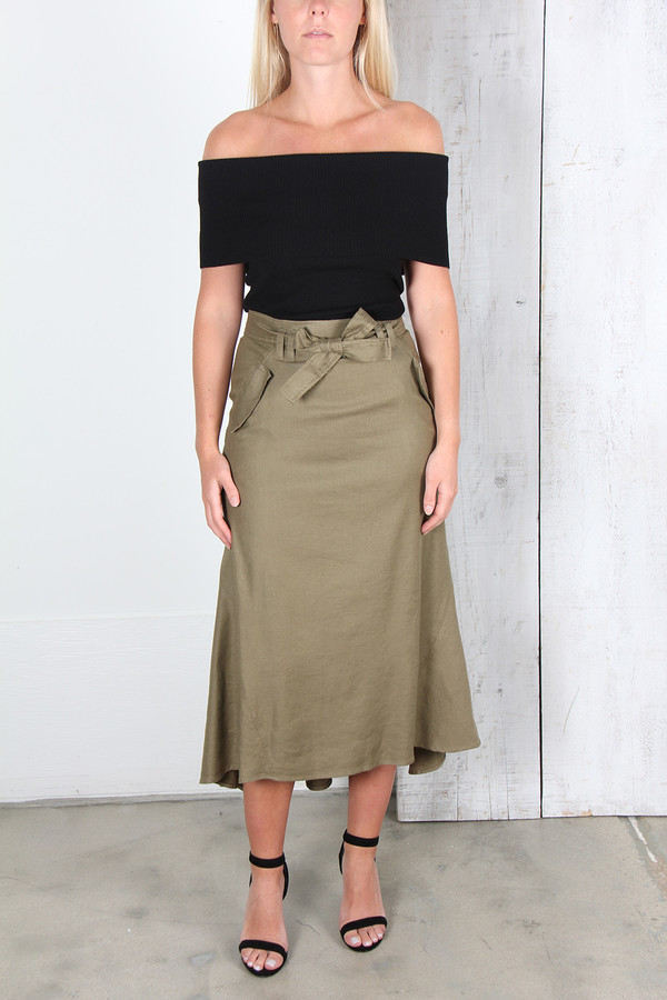 A.L.C. JEAN TIE WAIST LINEN SKIRT A.L.C. JEAN TIE WAIST LINEN SKIRT