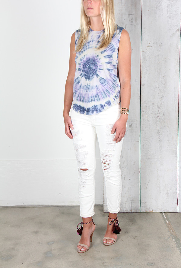 RAQUEL ALLEGRA MUSCLE T IN VIOLET TIE DYE RAQUEL ALLEGRA MUSCLE T IN VIOLET TIE DYE