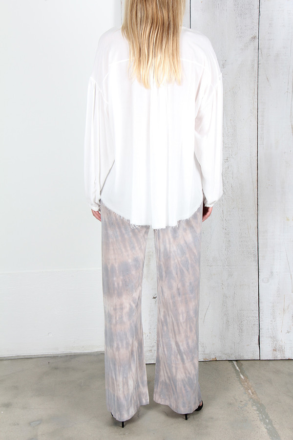 RAQUEL ALLEGRA SHIRRED BLOUSE RAQUEL ALLEGRA SHIRRED BLOUSE
