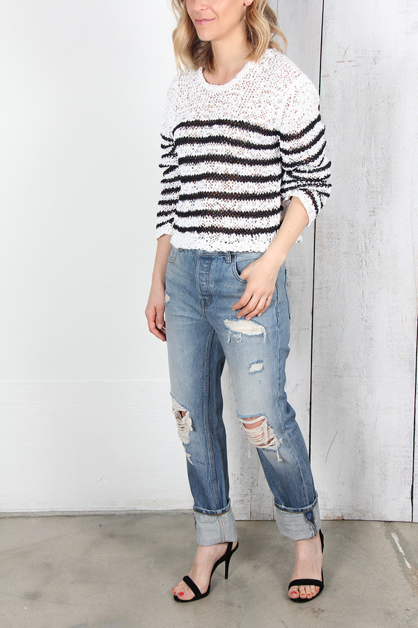 T By Alexander Wang WANG 003 DESTROYED BOY FIT DENIM T By Alexander Wang WANG 003 DESTROYED BOY FIT DENIM