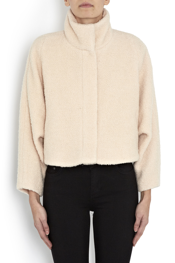 Apiece Apart Juliana Cream Cropped Blanket Coat Apiece Apart Juliana Cream Cropped Blanket Coat