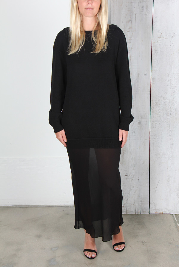 ALEXANDER WANG KNIT PULLOVER DRESS WITH SILK SKIRT ALEXANDER WANG KNIT PULLOVER DRESS WITH SILK SKIRT