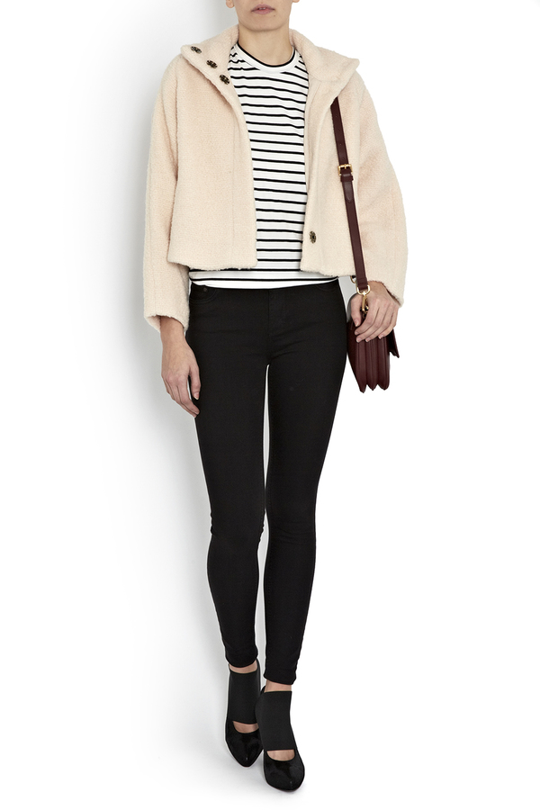 Apiece Apart Juliana Cream Cropped Blanket Coat Apiece Apart Juliana Cream Cropped Blanket Coat
