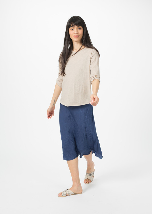 Organic by John Patrick 3/4 Sleeve Crew Neck Tee - Beige Organic by John Patrick 3/4 Sleeve Crew Neck Tee - Beige