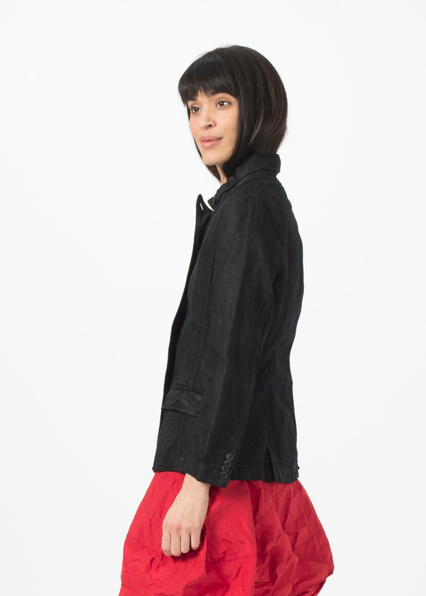 Rundholz Dip Woven Linen Blend Jacket - Black Rundholz Dip Woven Linen Blend Jacket - Black