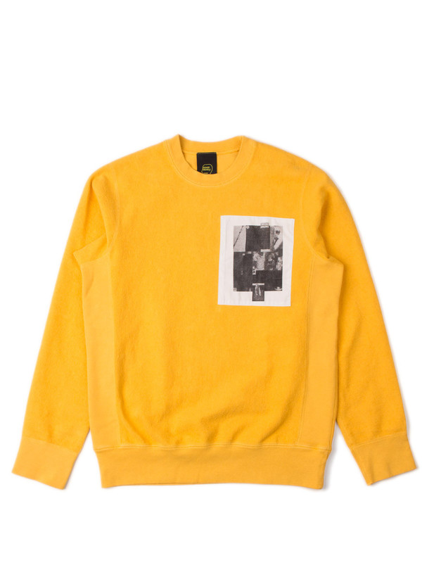 Men's Reverse French Terry Crew Yellow Men's Reverse French Terry Crew Yellow