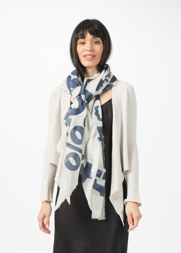 Rundholz BL Large Print Text Scarf - Coconut Rundholz BL Large Print Text Scarf - Coconut