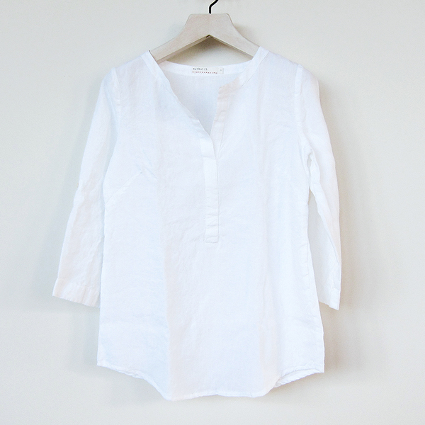 Nuthatch washed linen tab tunic - white Nuthatch washed linen tab tunic - white