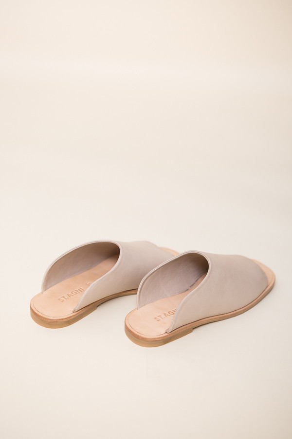 St. Agni Hina Modern Slides / Nude Leather St. Agni Hina Modern Slides / Nude Leather