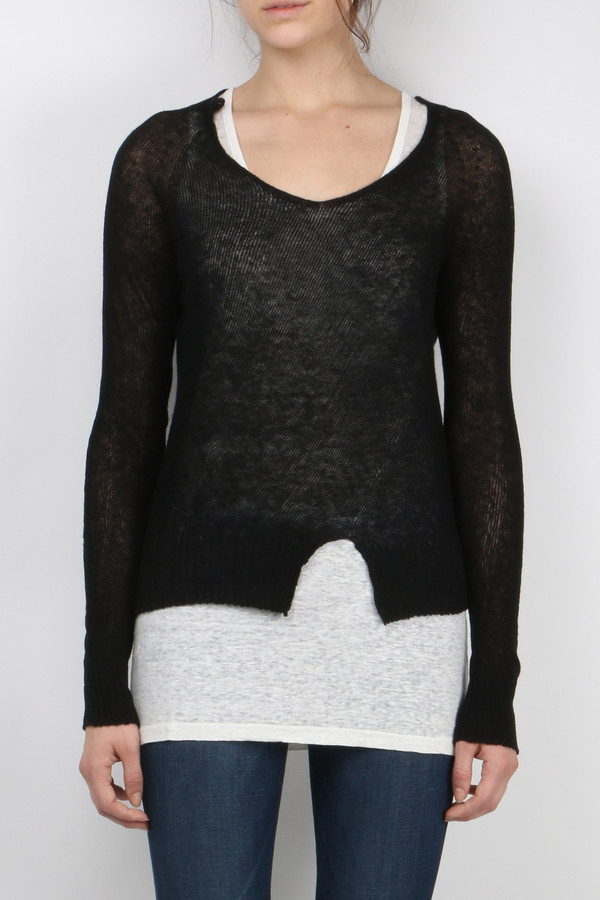 Ma'ry'ya Seamless Notched V-Neck Ma'ry'ya Seamless Notched V-Neck