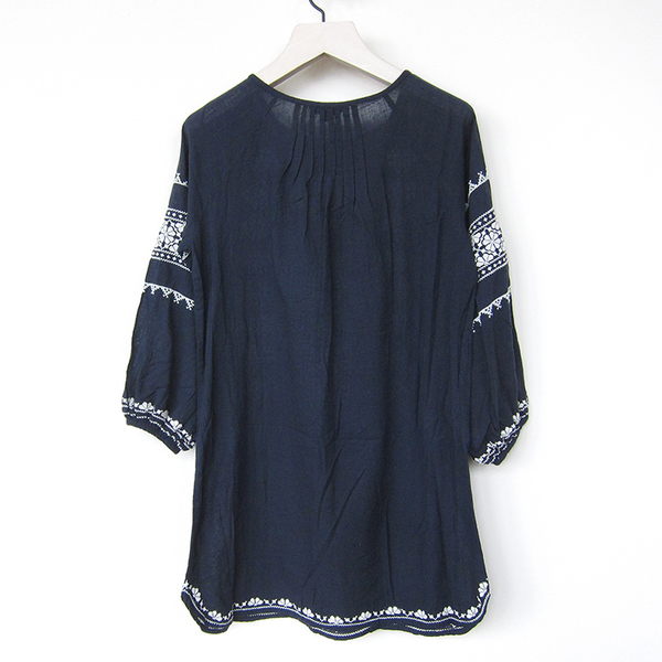 Star Mela Mayra embroidered tunic - navy/ecru Star Mela Mayra embroidered tunic - navy/ecru