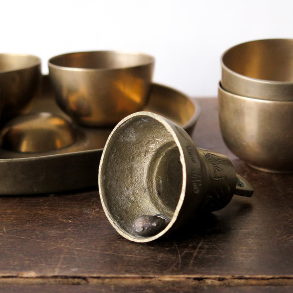 brass sake set brass sake set