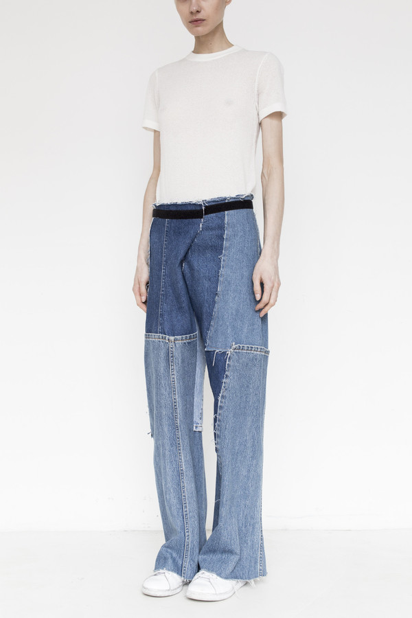 Intentionally Blank Denim Patchwork Simple Pant Intentionally Blank Denim Patchwork Simple Pant