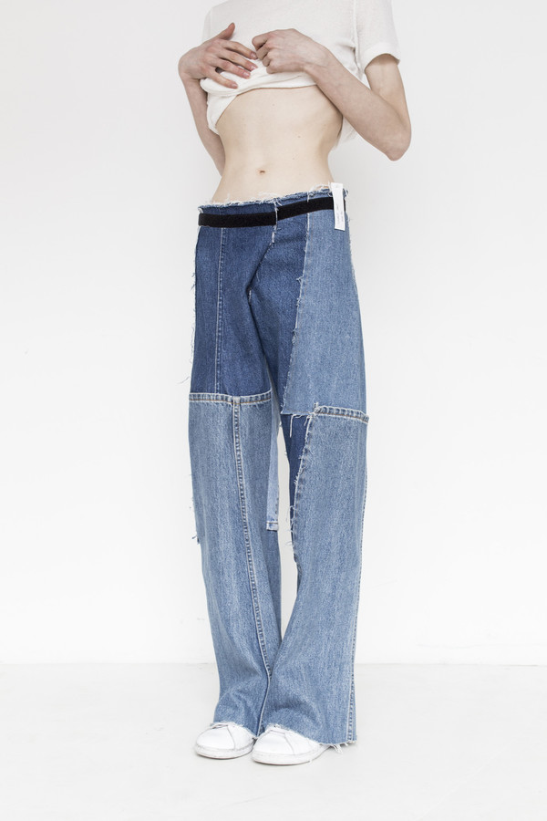 Intentionally Blank Denim Patchwork Simple Pant Intentionally Blank Denim Patchwork Simple Pant