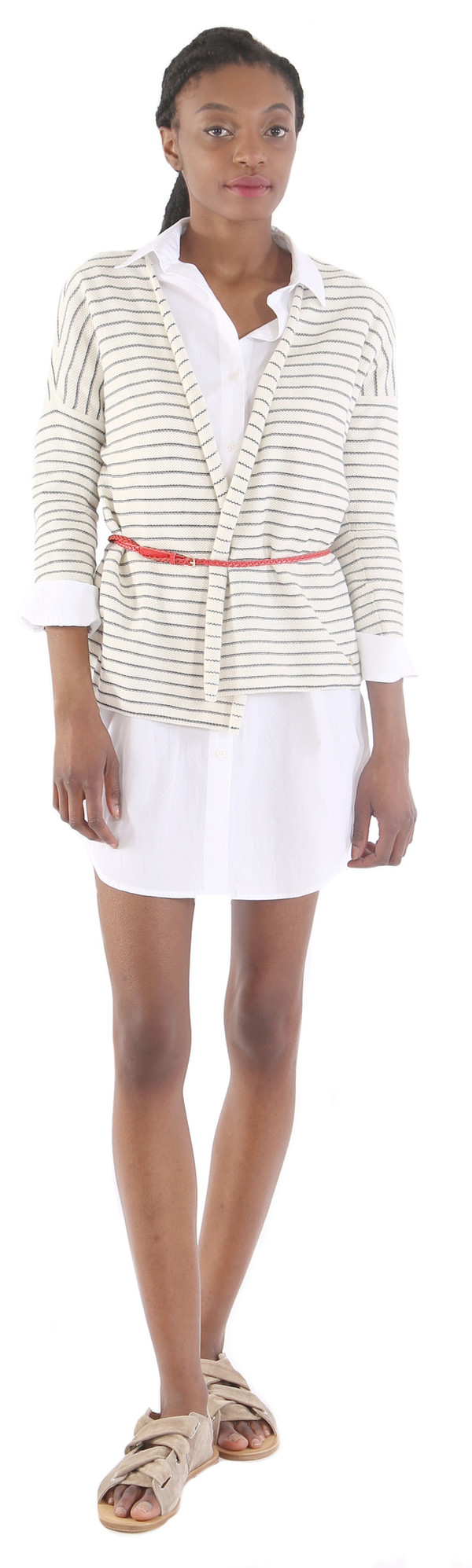 Des Petits Hauts Dounelle Stripe Cardigan - Marine Des Petits Hauts Dounelle Stripe Cardigan - Marine